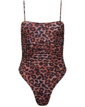 Playaluxe Seychelles Ruched One Piece Leopard - Red