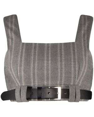 Vestiaire d'un Oiseau Libre Stripes Wool Top - Grey