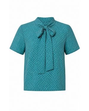 Gunda Hafner Ltd Polka Dot Short Sleeve Bow Shirt - Blue