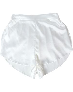 Soft Strokes Silk Pure Mulberry Silk Petal Shorts, Mid-Waist, Silk Charmeuse - White