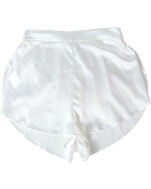 Soft Strokes Silk Pure Mulberry Silk Petal Shorts, Mid-Waist, Silk Charmeuse - White