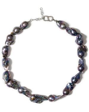Kybele Studio Capri Necklace With Dark Baroque Pearls - Metallic