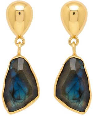 LINYA JEWELLERY Natural Labradorite Earrings - Metallic
