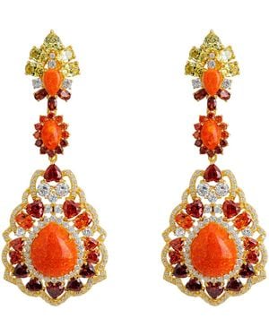 LÁTELITA London Mariana Fire Opal Drop Earrings - Orange