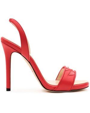 Tiannia Barnes Giselle Open-Toe High Heels - Red