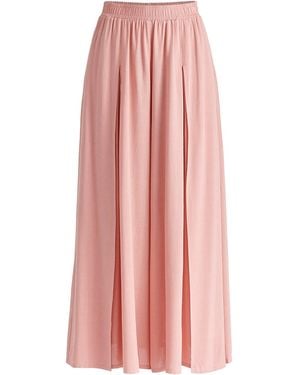 Paisie Flowy Palazzo Trousers With Open Front Splits - Pink