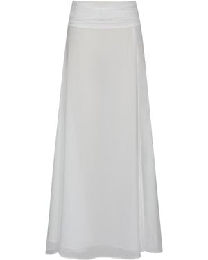 Miss Circle New York Yanna Chiffon High-Low Maxi Skirt - White