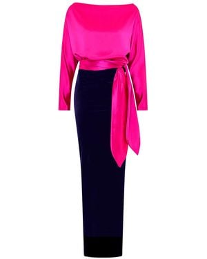 Beatrice von Tresckow Satin & Velvet Bella Dress - Pink
