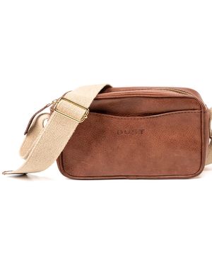 THE DUST COMPANY Leather Crossbody Tobacco The Sausalito Collection - Brown