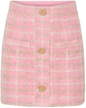 GOD SAVES QUEENS High Priority Tweed Skirt - Pink