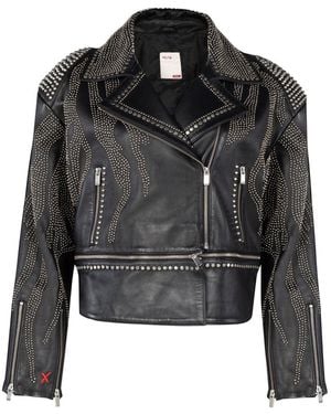 Pcfg Leather Jacket Stud Rocks Details - Black