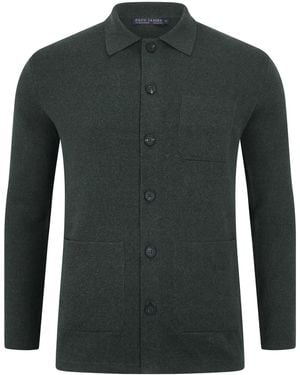 Paul James Knitwear Midweight Cotton Benjamin Work Shirt - Green