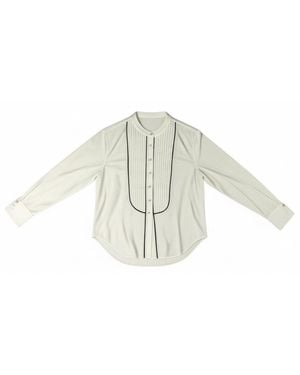 Lindsay Nicholas New York Tuxedo Blouse - White