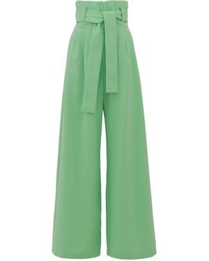 Julia Allert High Waist Long Wide Leg Pants – Mint - Green