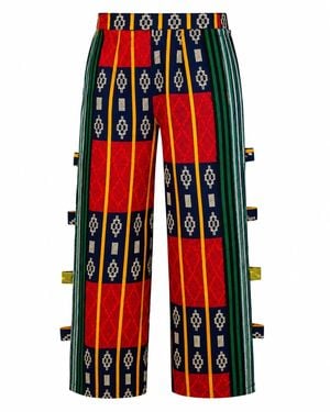 Gng Vogue Kayin Pallazo Ankara Trouser - Red