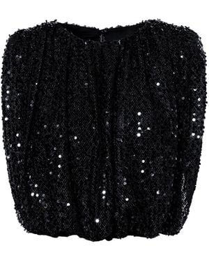 AGGI by HALEWSKI Gaja Sparkle Sleeveless Loose Sequin Top - Black