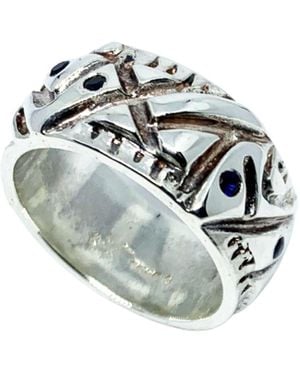Tg-Jewellery by Tamara Gervasio Abstract Ring – Sterling With Sapphires - Green