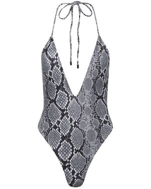 Playaluxe Los Cabos Deep V One Piece Snake - Grey