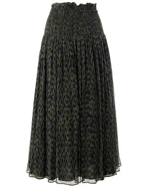 Exquise Vada Pleated Midi Skirt - Black