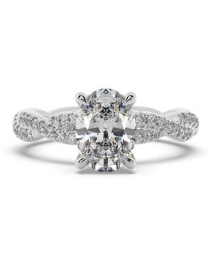 Artisan Designer Oval-Cut Lab Diamond Ring - White