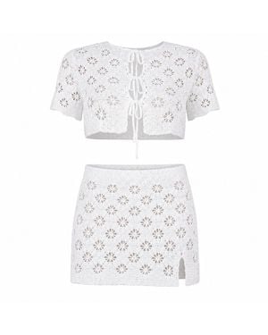 Muche Et Muchette Shara Crop Top & Mini Skirt Set - White