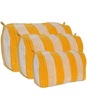 Conscious Yoga Collective The Striped Velvet Travel Set - Yellow