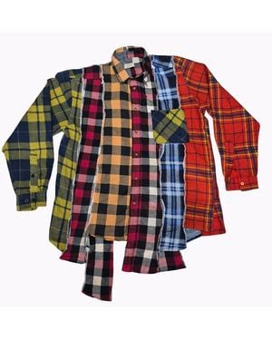 Zasta Studio Deconstructed Flannel Shirt D - Blue