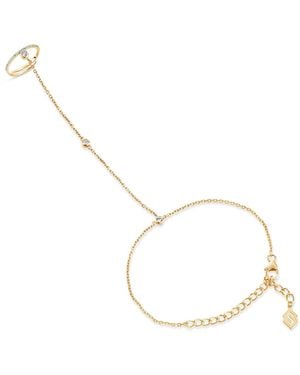SALLY SKOUFIS Minx Hand Chain With Made Cz Diamond Stimulant - Metallic