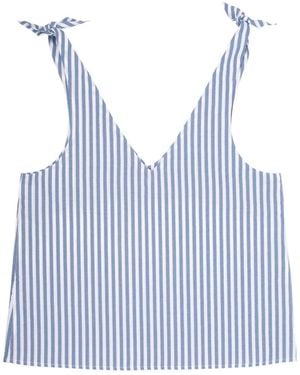 LE COLONEL ' / Stripes Seersucker Tank Top - Blue