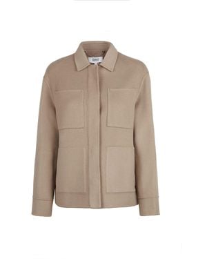 Guards London Neutrals Joanna Wool Cashmere Short Jacket - Brown