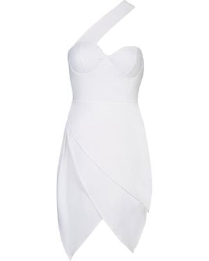 The Gt Atelier One Shoulder Strap Surreal Dress - White