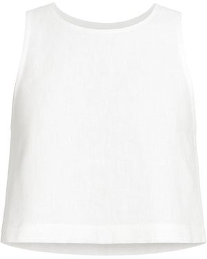Monlicia Lena Linen Top - White