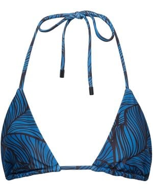 Playaluxe Waikiki Triangle Bikini Top Leaf - Blue