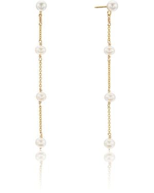 Lily & Roo Four Pearl Drop Earrings - White