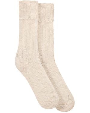 Paul James Knitwear Neutrals Alpaca Kenilworth Lounge Socks - Natural