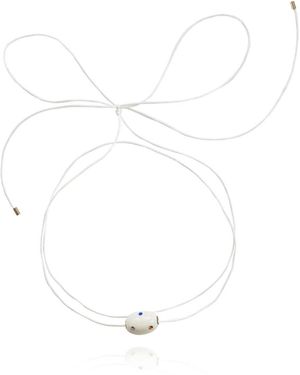 Saule Label Lily Tie Necklace - White