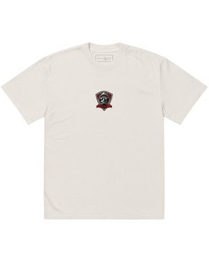 Anchor and Crew Neutrals Faded Bone Rinoceronte C. F. El Clasico Football Cotton Oversized T-Shirt - White