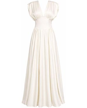 Curated Row Roxie Satin Maxi Dress Cream - White