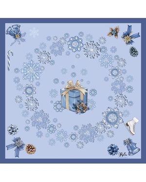 Ralufineart Frozen Elegance Pocket Square - Blue
