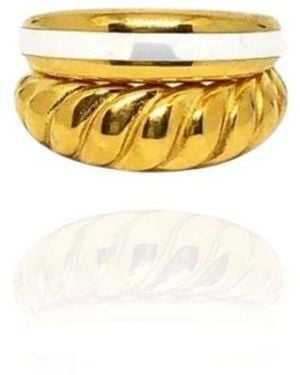 LINYA JEWELLERY Rosa Enamel Ring - Yellow