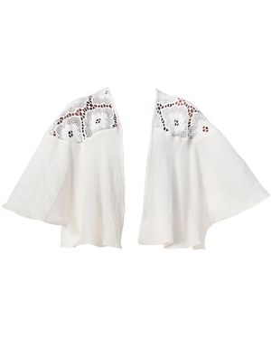 Italia A Collection Neutrals Seashell Crochet Cape - White