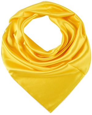 Soft Strokes Silk Pure Silk Scarf Daffodil Solid Color Collection Large - Yellow