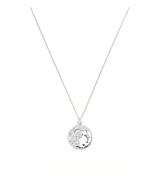 Seven Saints Alexander The Great Bust Antique Coin Necklace, Rhodium Over Sterling - Metallic
