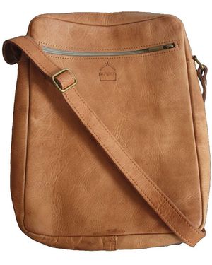 Berber Leather Neutrals The Martil Large Messenger Bag - Brown