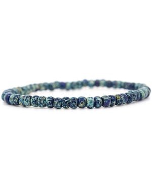 Shar Oke Neutrals & Czech Picasso Bracelet - Blue