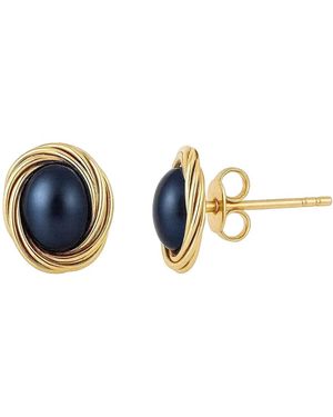 Pearl Code Formal Pearl Stud Earrings, -Filled - Blue