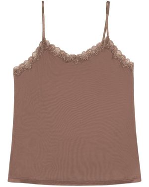 Uwila Warrior Soft Silk Lace Camisole - Brown