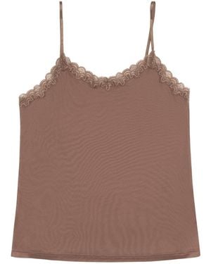 Uwila Warrior Soft Silk Lace Camisole - Brown
