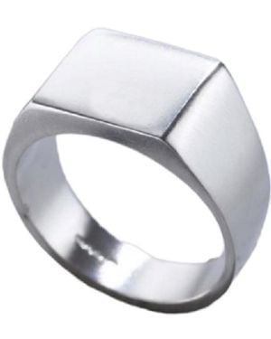 Posh Totty Designs Sterling Silver Unisex Signet Ring - White