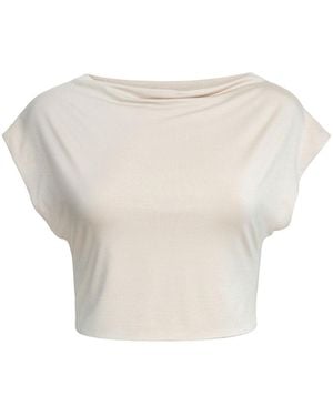 Audrey Vallens Neutrals Bamboo Crop Top - White